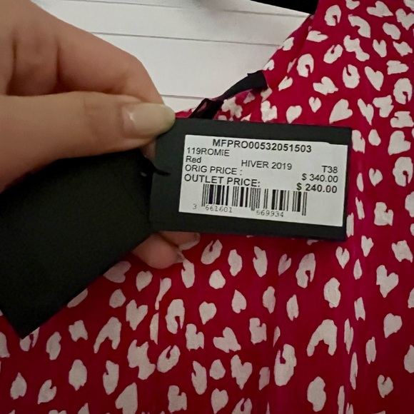 NWT Maje Red & White Spotted Dress - Picture 2 of 7